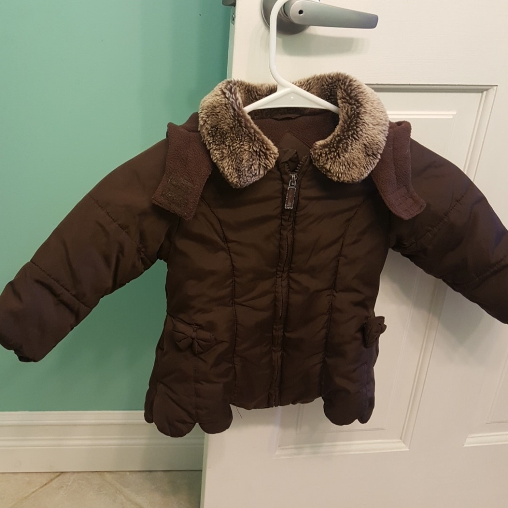 Girls London Fog Parka with detachable hood